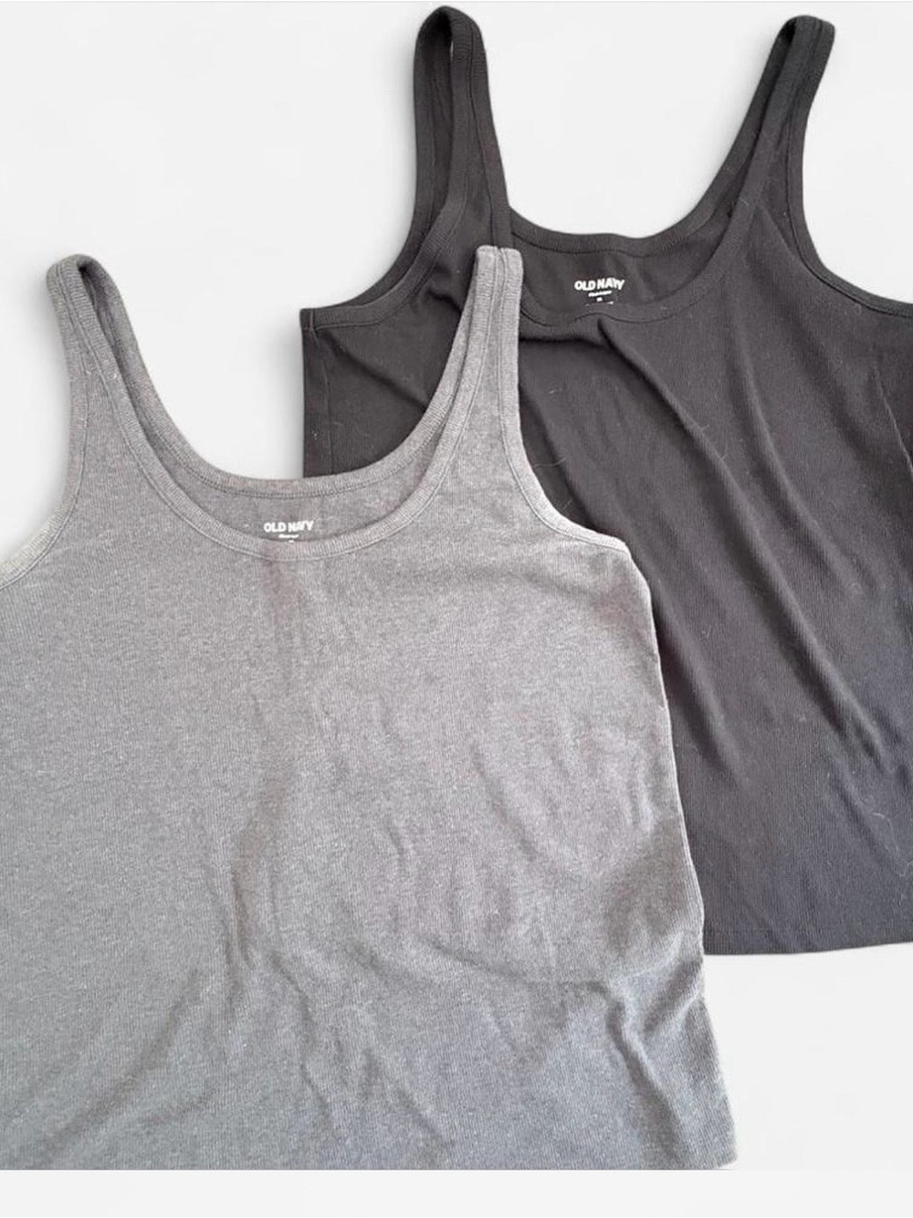 Old Navy Black/Grey Ribbed Tank Top